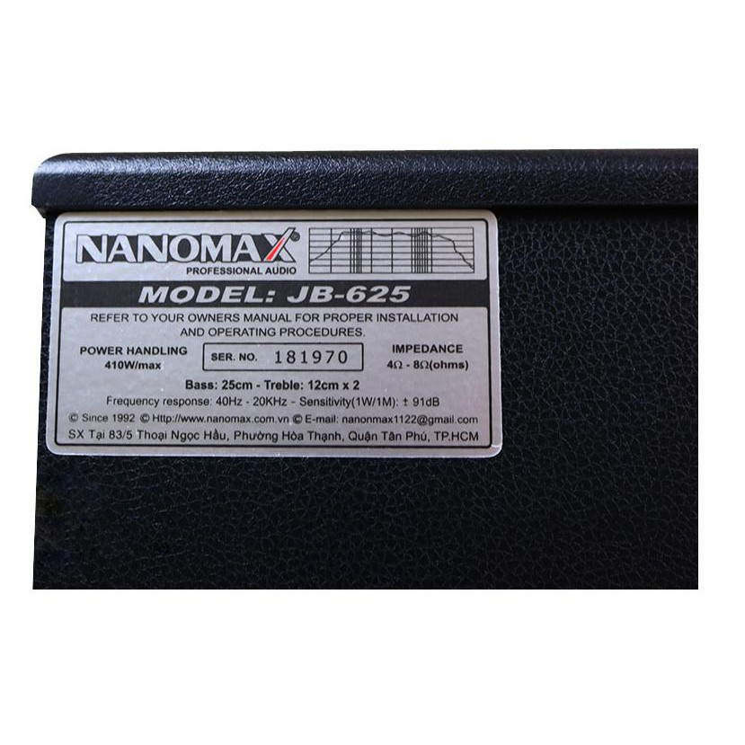 Loa Karaoke Nanomax JB-625