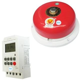 Bộ chuông hẹn giờ trường học - hẹn giờ vaks kg316s 220v ac và chuông 4 inches 12v dc