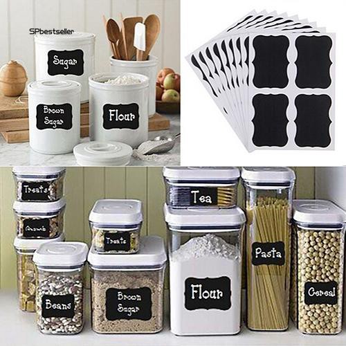 Bộ 36 miếng nhãn dán hũ gia vị bằng phấn