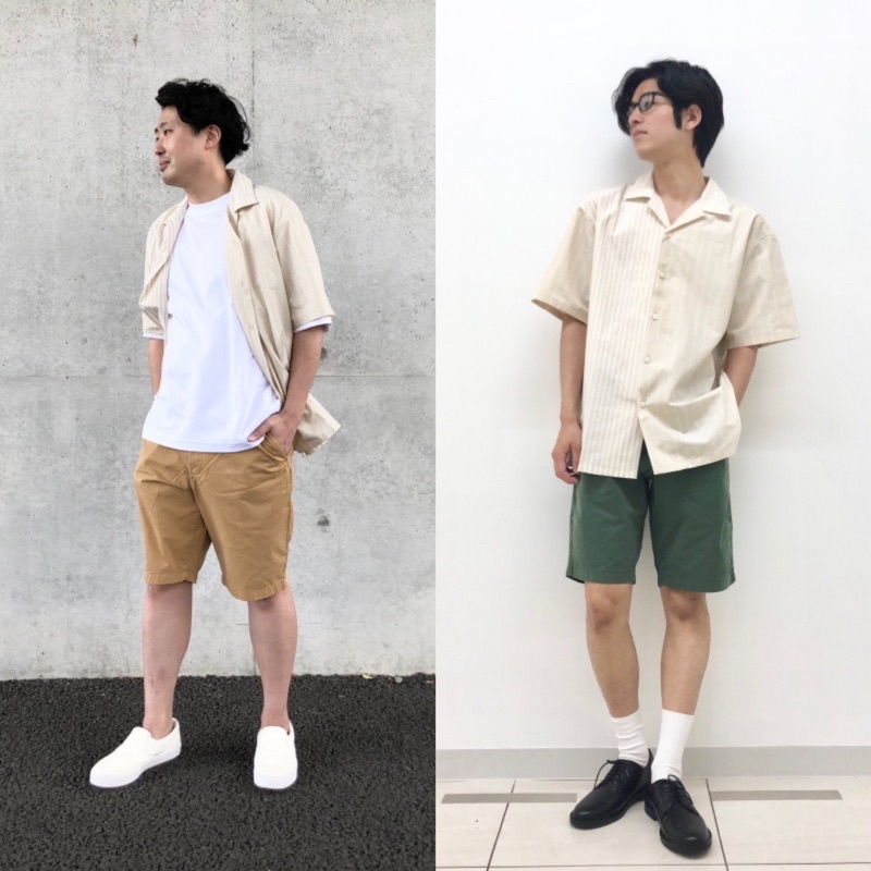 Áo sơ mi nam cộc tay cổ bẻ kẻ sọc thời trang, trẻ trung JWanderson của Uniqlo