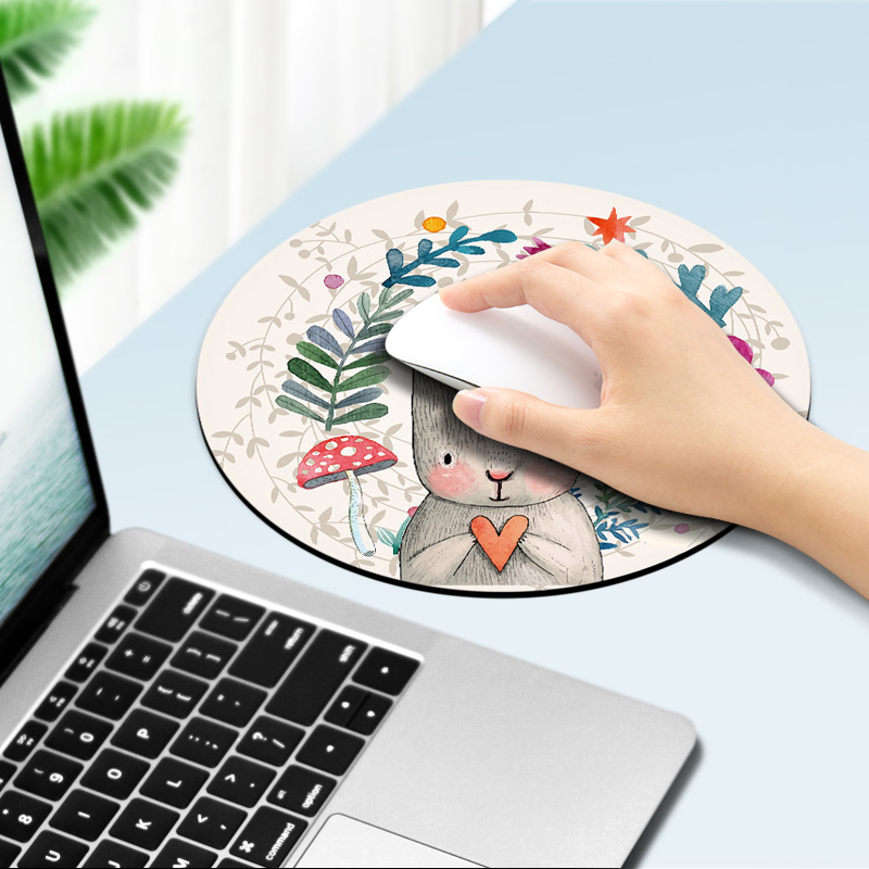 Tấm lót chuột máy tính Ankndo hình tròn họa tiết hoạt hình đáng yêu