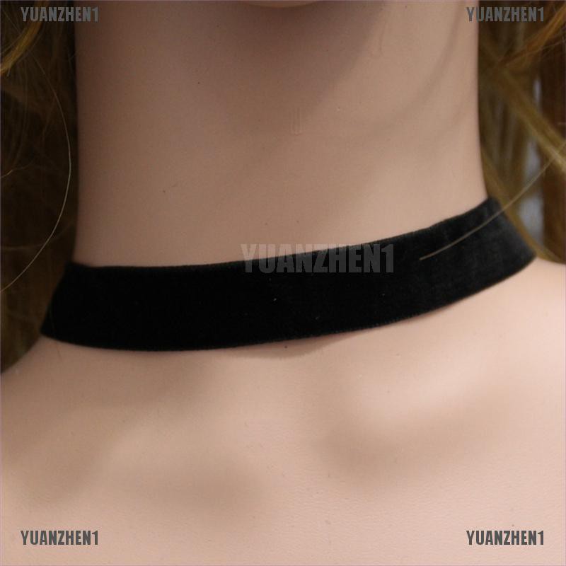 [YUANZHEN1] Vòng Cổ Choker Nhung Đen Handmade Phong Cách Gothic Cổ Điển