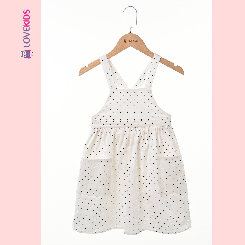 Váy yếm chấm bi phối túi BG - Lovekids
