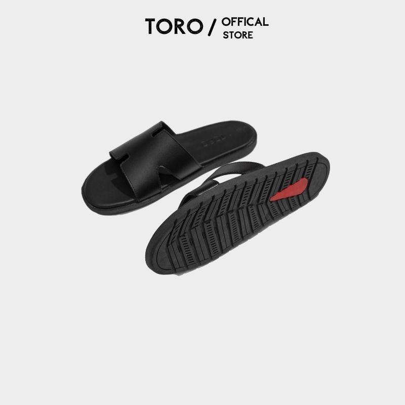 Dép nam thời trang quai ngang chữ H cao cấp da bò Toro cực sành điệu,trẻ trung,dễ dàng phối đồ A06