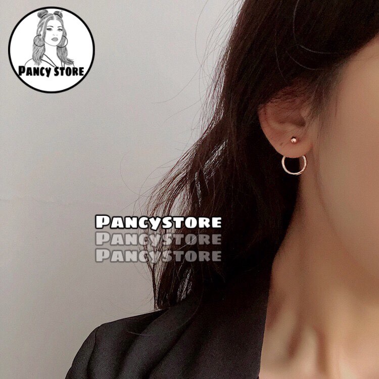 khuyên tai bi vòng titan không gỉ bông tai unisex