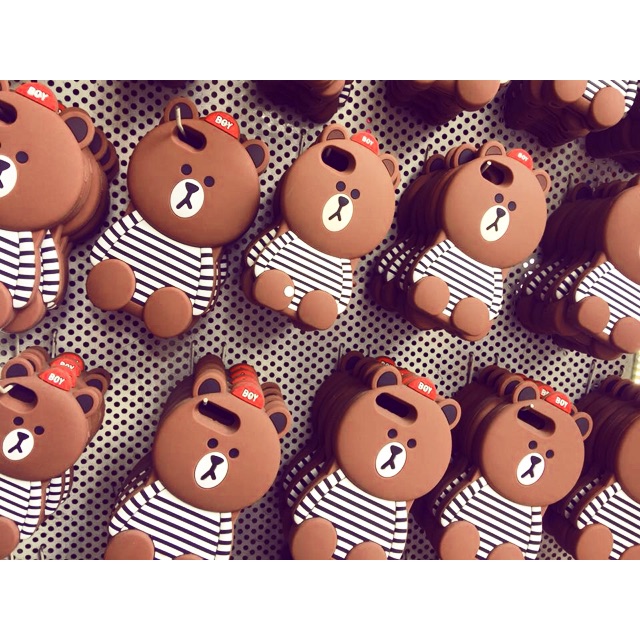 Ốp lưng silicone dày Gấu Brown siêu cute 