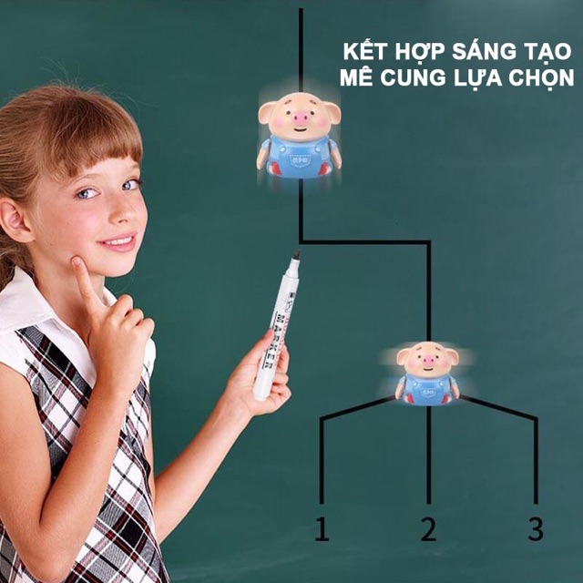 Đồ chơi trẻ em heo cảm biến chạy theo nét vẽ đồ chơi thông minh cho trẻ