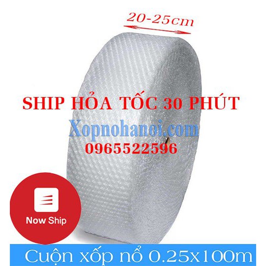 [HỎA TỐC]Giấy Bong Bóng Xốp (25cm X 100m) - Màng Xốp Hơi - Xốp Nổ - Gói Hàng - Bọc Hàng - Kích Thước 0.25m X 100 (M)