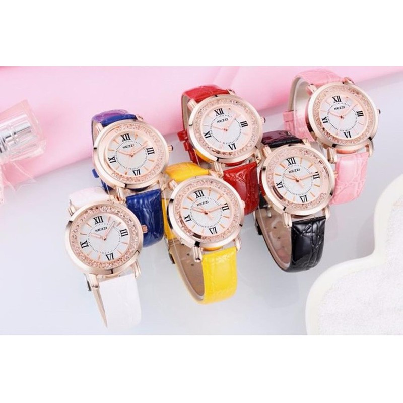 [Mã FAMARAL2 giảm 10K đơn 50K]ĐỒNG HỒ NỮ DÂY DA SHDHD HẠT XOAY KIM CƯƠNG CỰC ĐẸP | BigBuy360 - bigbuy360.vn