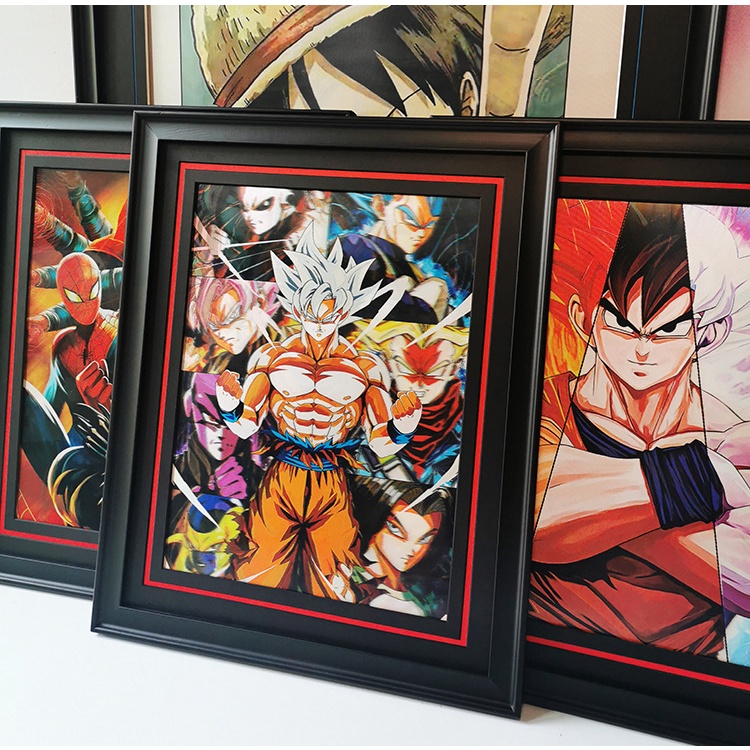 Tranh 3D Nhân Vật One Piece Dragon Balls Học Viện Siêu Anh Hùng - Tranh 3D Anime