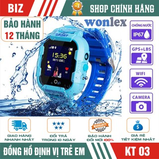 Đồng hồ định vị trẻ em WONLEX KT03 - CÓ CAMERA - CHỐNG NƯỚC IP67 - HÀNG CHÍNH HÃNG !!!