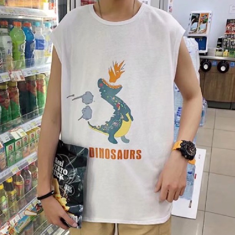 Áo Ba Lỗ Nam In Hình Hoạt Hình Size M-5XL Phong Cách Hàn Quốc Thời Trang