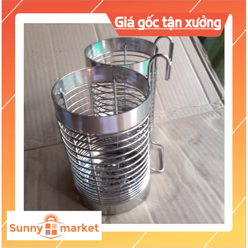 Ống đựng đũa đôi tròn inox SUS 304 cao cấp, Ống đựng đũa hai ngăn sang trọng
