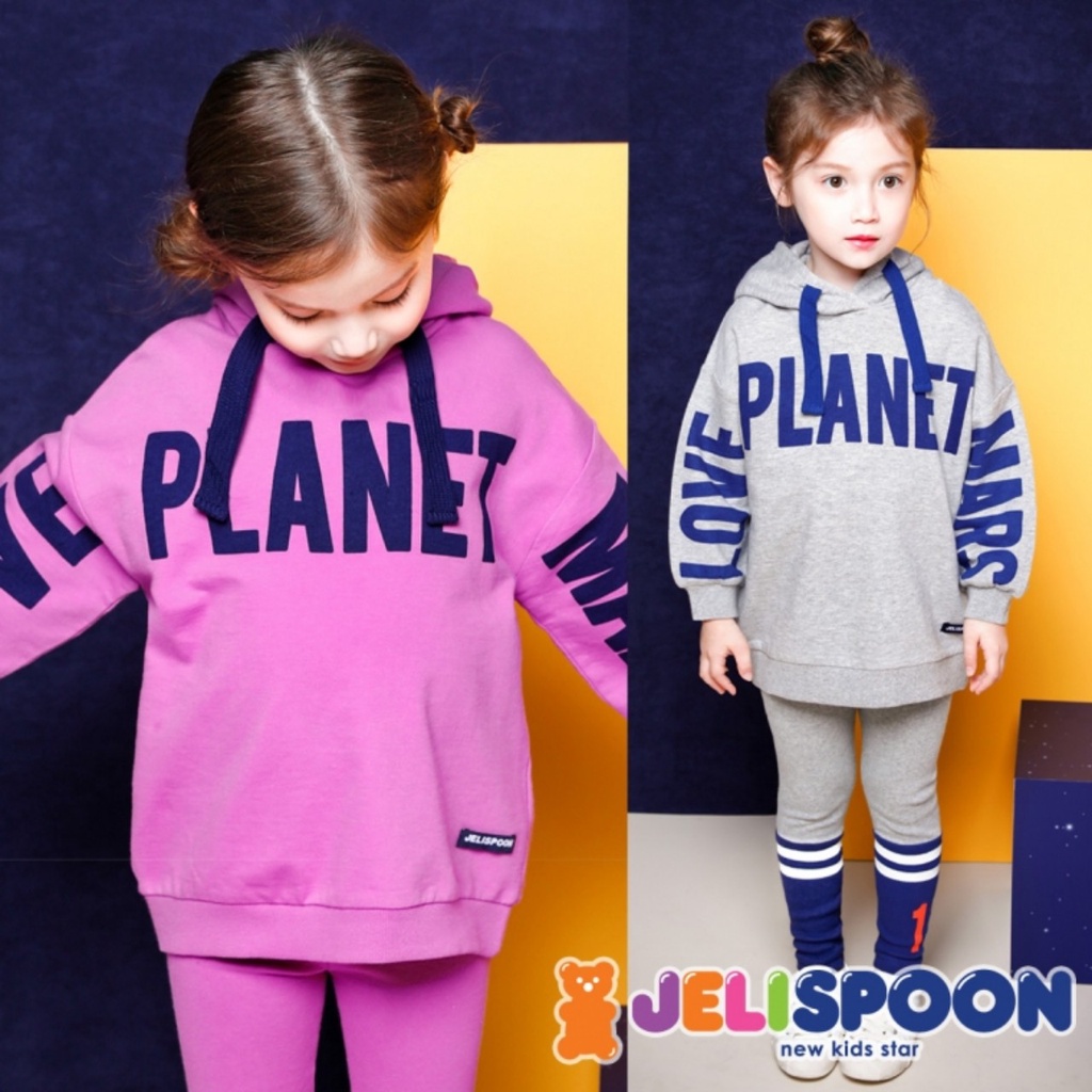 Bộ hoddies bé gái Planet Jelis. HA2764
