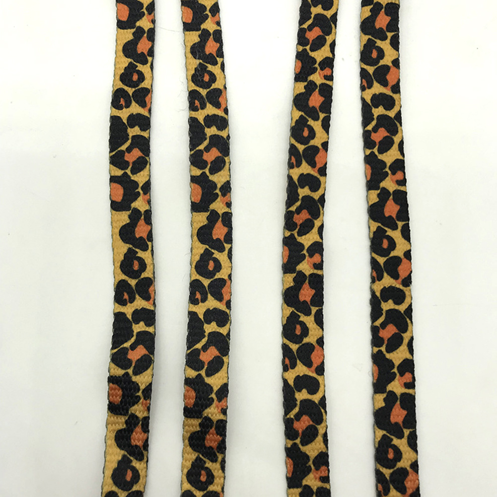 1pair Leopard Printed Polyester Shoelace Shoe Laces Casual Sports Shoelaces