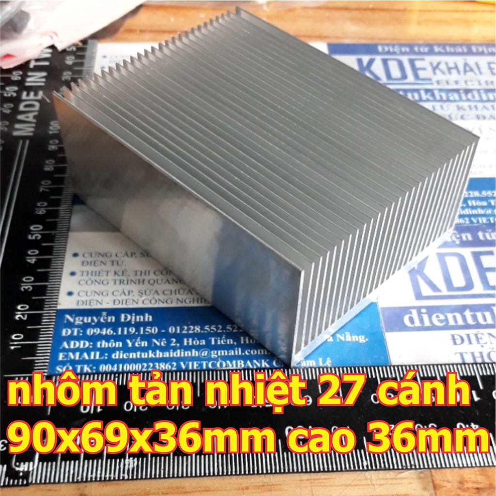 Nhôm tản nhiệt xẻ cánh, tản nhiệt nhanh Khổ 69*36mm các kích thước dài 50mm ~ 300mm kde5939