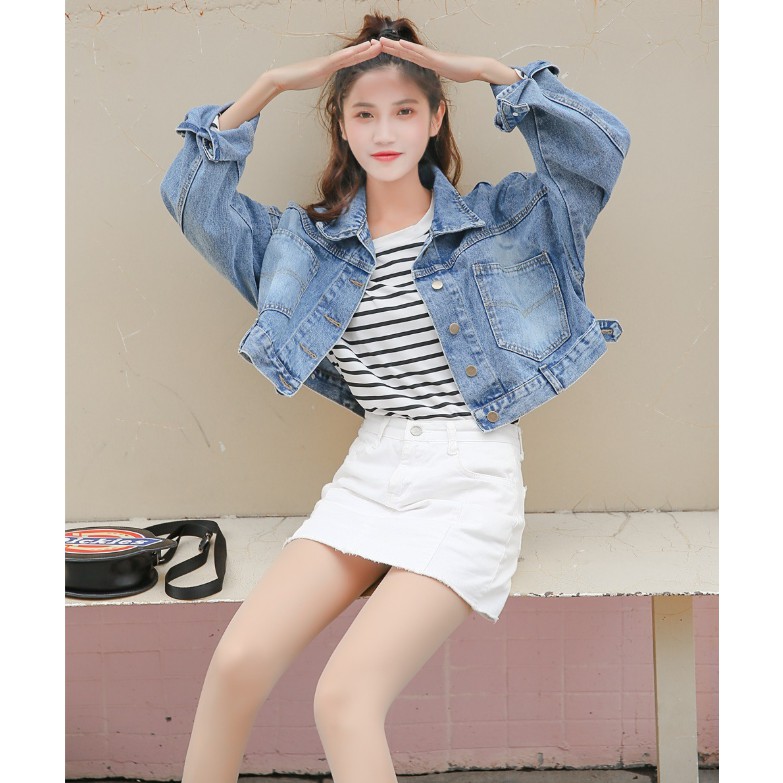 Áo Jean Nữ Nút Sau Vero Moda Trend 2020 | Khoác Bò Croptop Cúc Sau Ulzzang Hàn Quốc [Hàng Cao Cấp] | BigBuy360 - bigbuy360.vn