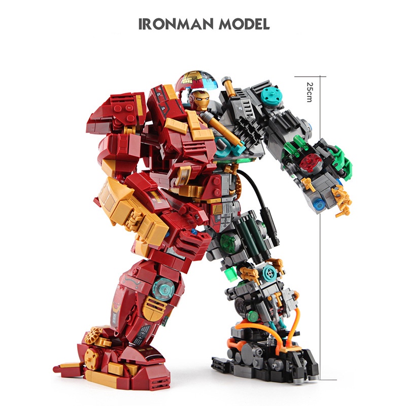 Đồ chơi Lắp ráp Mô hình siêu anh hùng người sắt LW 2081 Marvel Super Heroes Avengers Lron Man Mecha Hulkbuster