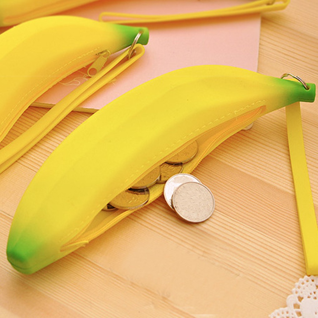 Túi silicone hình quả chuối có dây kéo