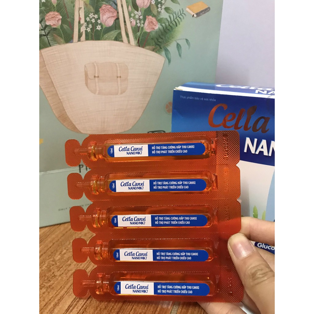 (CHÍNH HÃNG)Celia Canxi Nano MK7 Bổ sung canxi vitamin D3 cho cơ thể hỗ trợ sự phát triển chiều cao hộp 20 ống