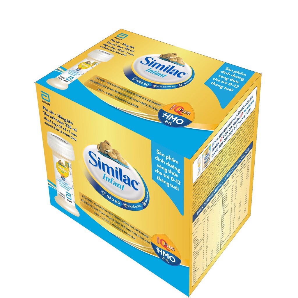 [24 ống] Sữa Similac Infant IQ Plus HMO 19kcal /30ml, ống 59ml có kèm núm ti