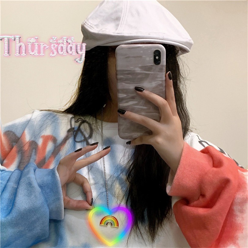 [Spot] Miễn Phí Vận Chuyển Ảnh Chụp Thật Vòng Cổ Trang Sức Nhảy Múa Màu Cầu Vồng Phong Cách Harajuku Retro 12995