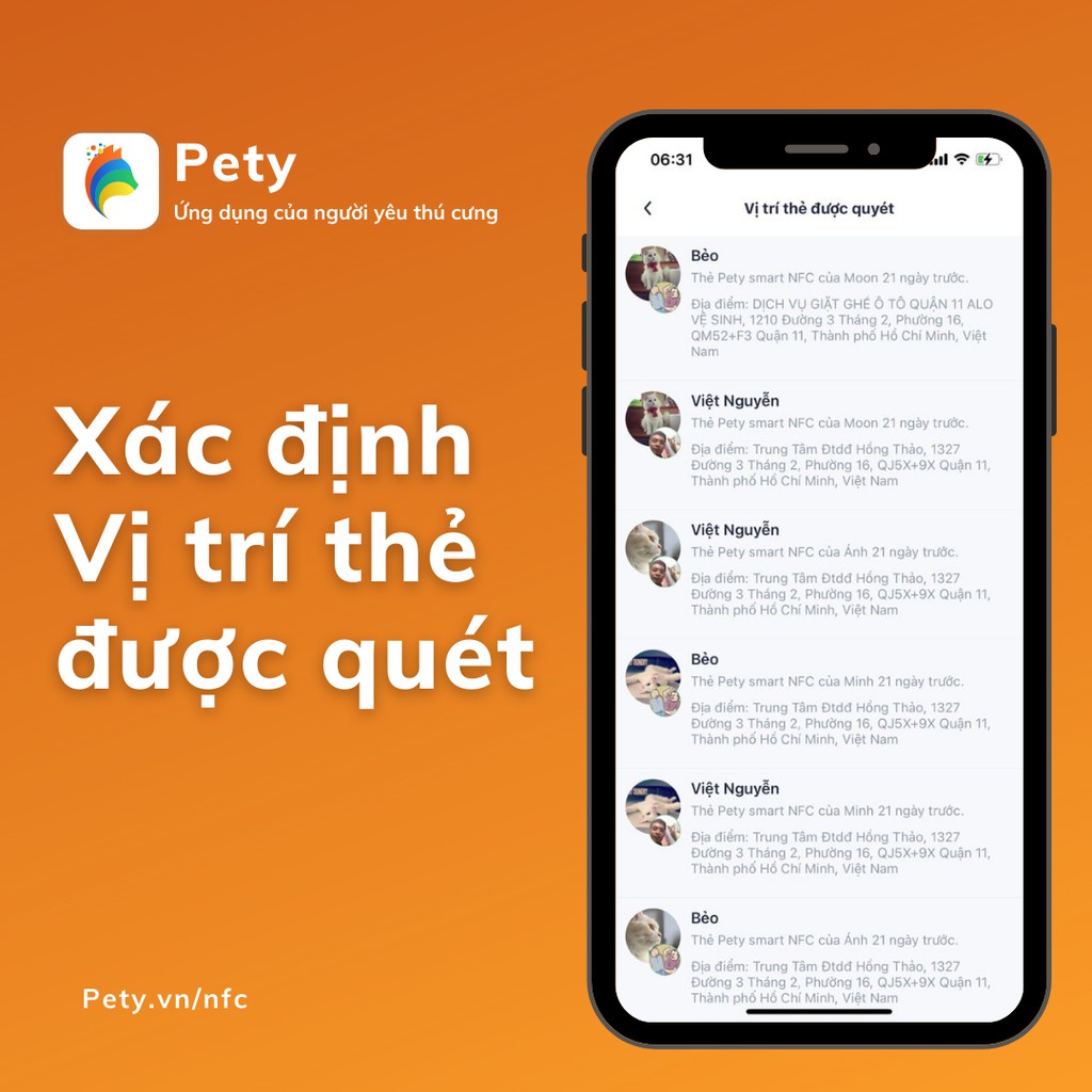 Vòng cổ cho chó có chip định danh và hỗ trợ tìm kiếm khi lạc - Pety Smart NFC