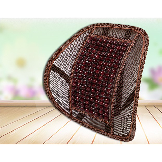 Lưới tựa lưng hạt gỗ massage, Miếng lót lưng ghế bảo vệ cột sống cho ghế ô tô, ghế văn phòng