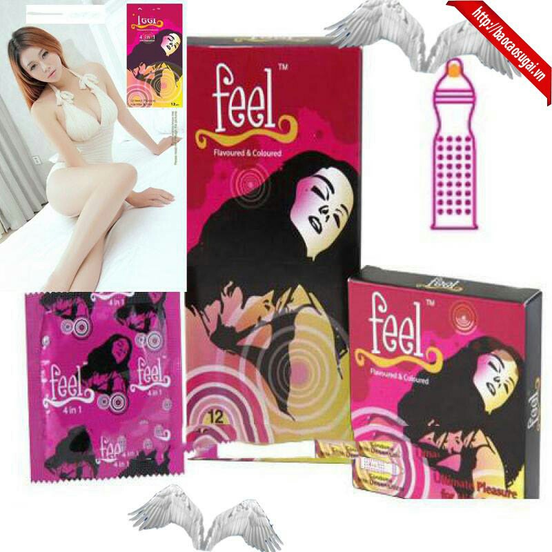 Bao Cao Su FEEL 4 IN 1 - Bi Gai Kéo Dài Thời Gian - Hộp 12 cái