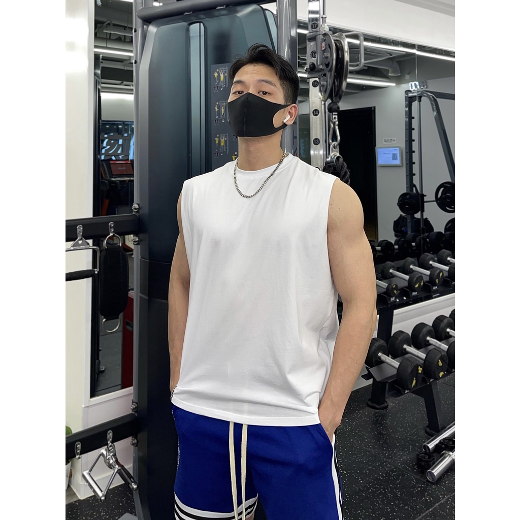 Áo Tanktop Nam Trơn Sát Nách Chất Cotton Nhập Khẩu Siêu Hot Cotton 4 Chiều Co Dãn Đàn Hồi Thoải Mái