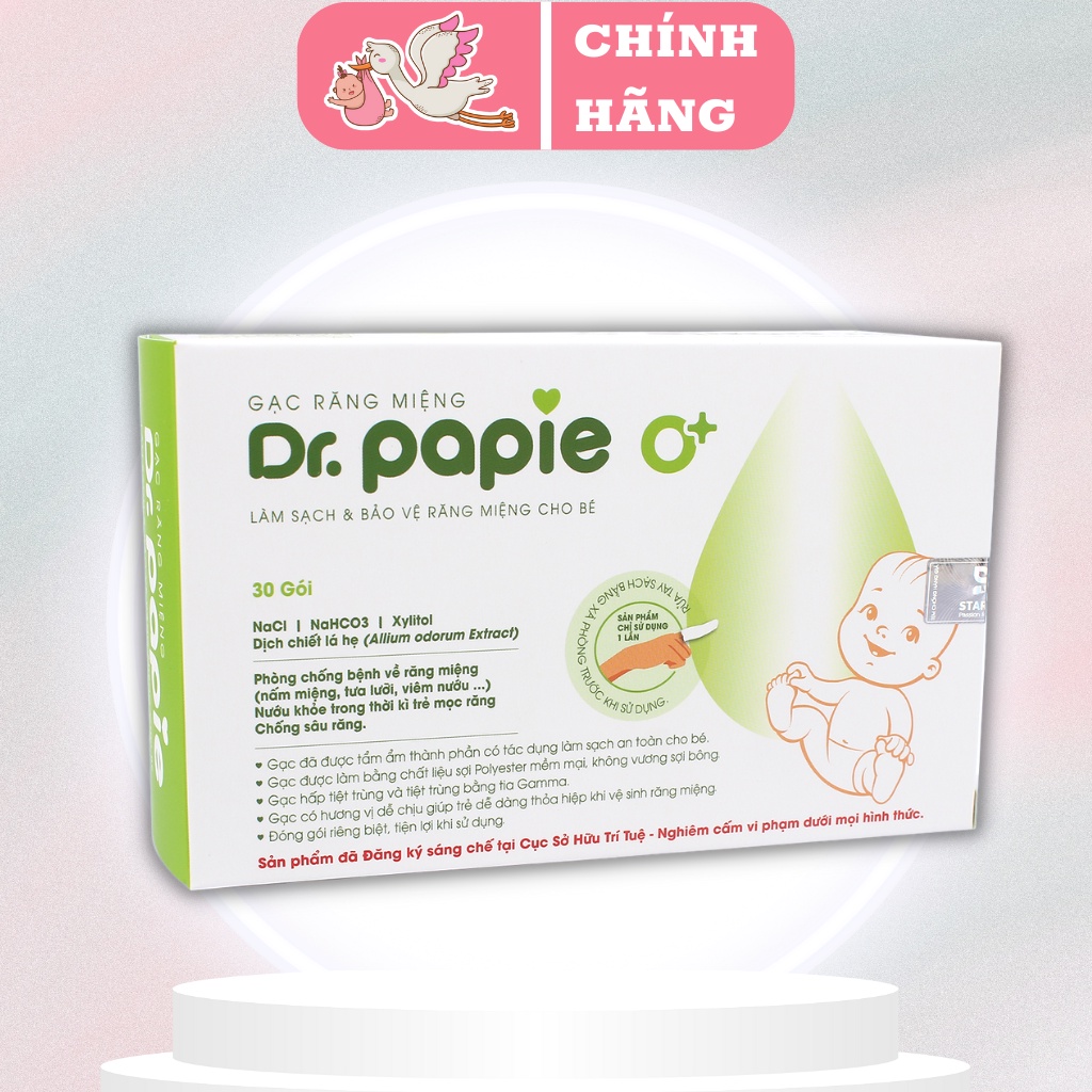 Rơ Lưỡi Dr.Papie Chính Hãng, Gạc Rơ Miệng Cho Bé