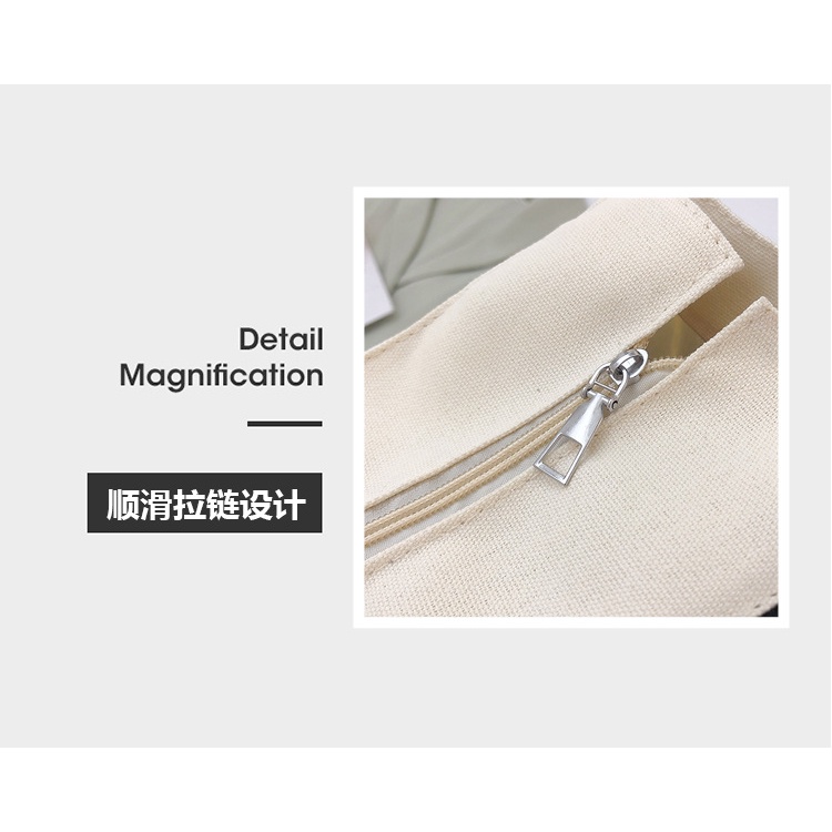 Túi Xách Canvas Cỡ Lớn Phối Màu Tương Phản Thời Trang Hàn Quốc Cho Nữ