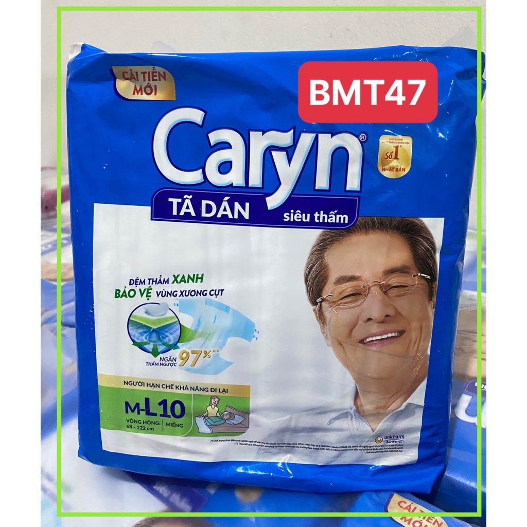 Tã Bỉm Dán Caryn người lớn Size M10/L10/XL10 miếng
