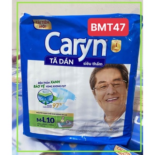 [ĐỦ SIZE MẪU MỚI] Tã Bỉm Dán Caryn người lớn Size M10/L10/XL10 miếng
