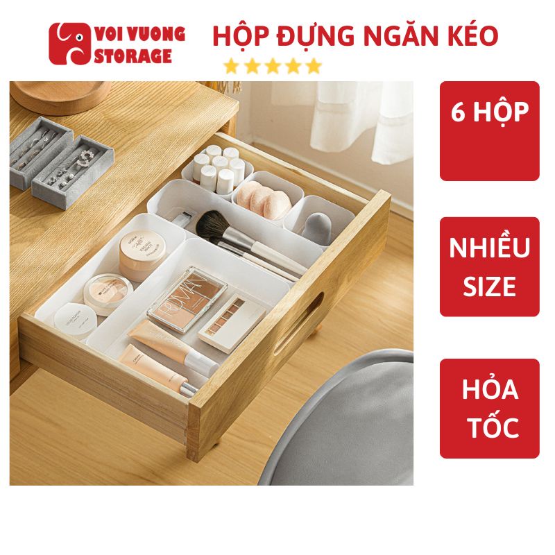 Hộp Đa Năng Đựng Mỹ Phẩm Đồ Dùng Văn Phòng Phẩm Trong Ngăn Kéo VOI VUÔNG