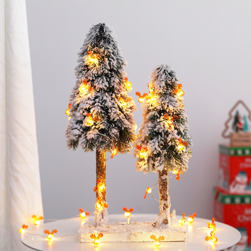 2m Dây Đèn Led 20 Bóng Hình Người Tuyết / Ông Già Noel Hoạt Hình Trang Trí Tiệc Giáng Sinh Lãng Mạn