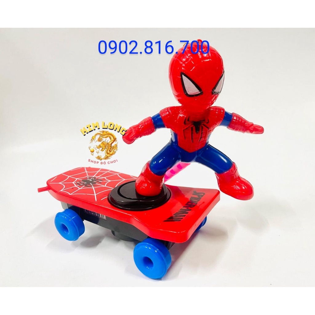 Đồ chơi lồng đèn siêu nhân nhện Spiderman ván trượt cho bé trai tặng kèm pin quà tặng trung thu cho bé