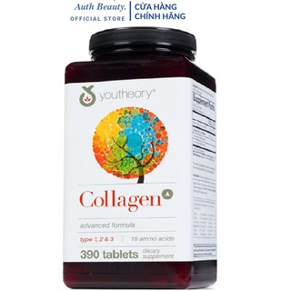 Viên Uống  Collagen Youtheory Viên Uống Đẹp Da - Chống Lão Hóa Collagen Youtheory Type 1 2 3  390 Của Mỹ (Mẫu Mới )