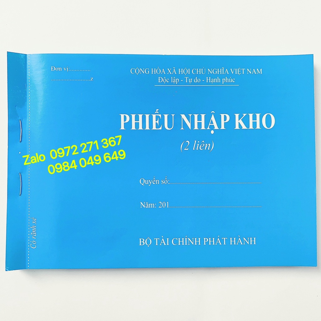 Phiếu nhập kho A5 - xuất kho A5 2 liên 60 tờ -100 tờ