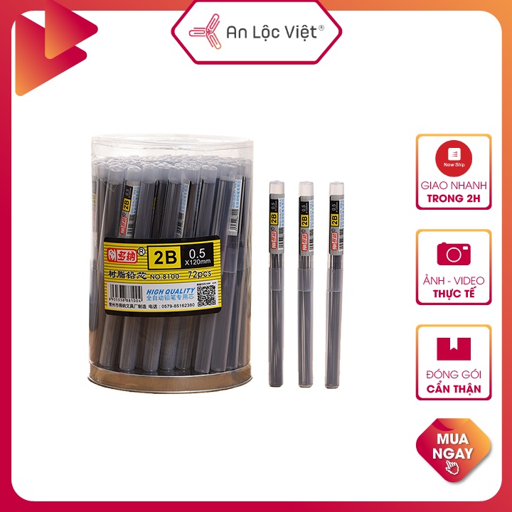 Combo 5 Ruột Bút Chì Kim 2B 0.5mm, 0.7mm DONA 8100 Chất Lượng Cao, Ruột chì cứng cáp