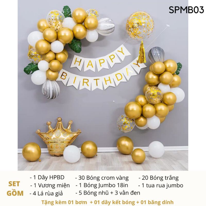 (freeship)50 combo sét trang trí sinh nhật cho người lớn,trang trí thôi nôi,đầy tháng bé trai,bé gái hot trend nhất 2023