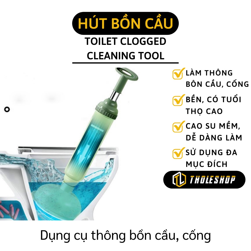 Dụng Cụ Thông Tắc Bồn Cầu - Bơm Thụt Thông Tắc Bồn Rửa Mặt - Cây Vệ Sinh Cống Áp Lực Cao 1045