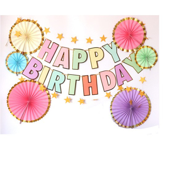 Bộ Dây Cờ Treo Trang Trí Sinh Nhật Hình Kì Lân