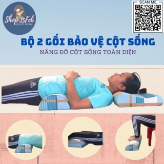 Bộ gối cột sống cổ và gối kê lưng/kê chân.Hỗ trợ đau lưng, thoái hóa,đau cổ vai gáy