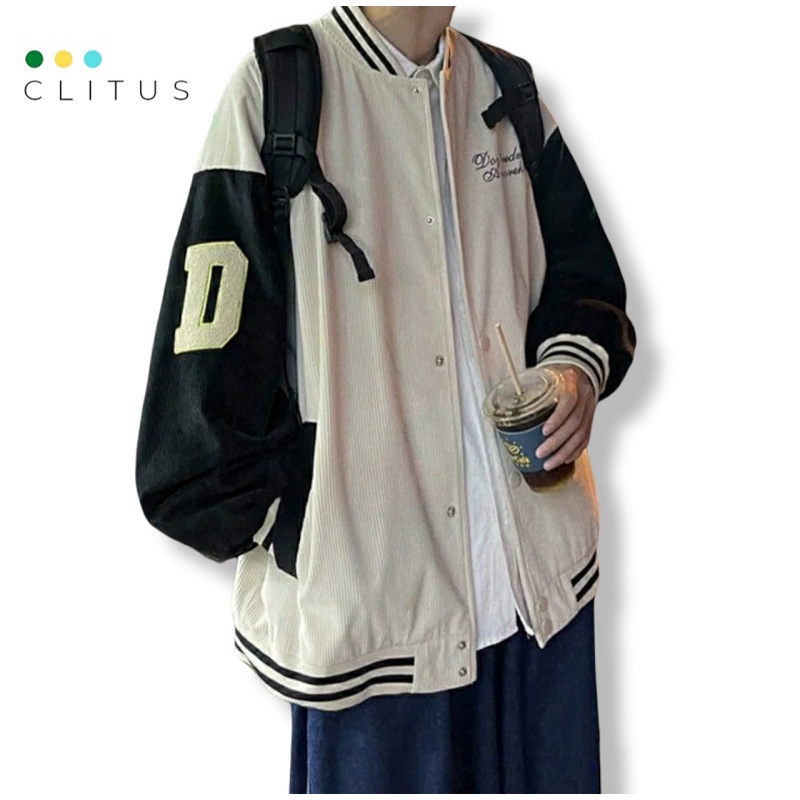 Áo Khoác Bomber Nhung Tăm 2 Lớp Siêu Dày Thêu Chữ ETP - CLITUS FASHION