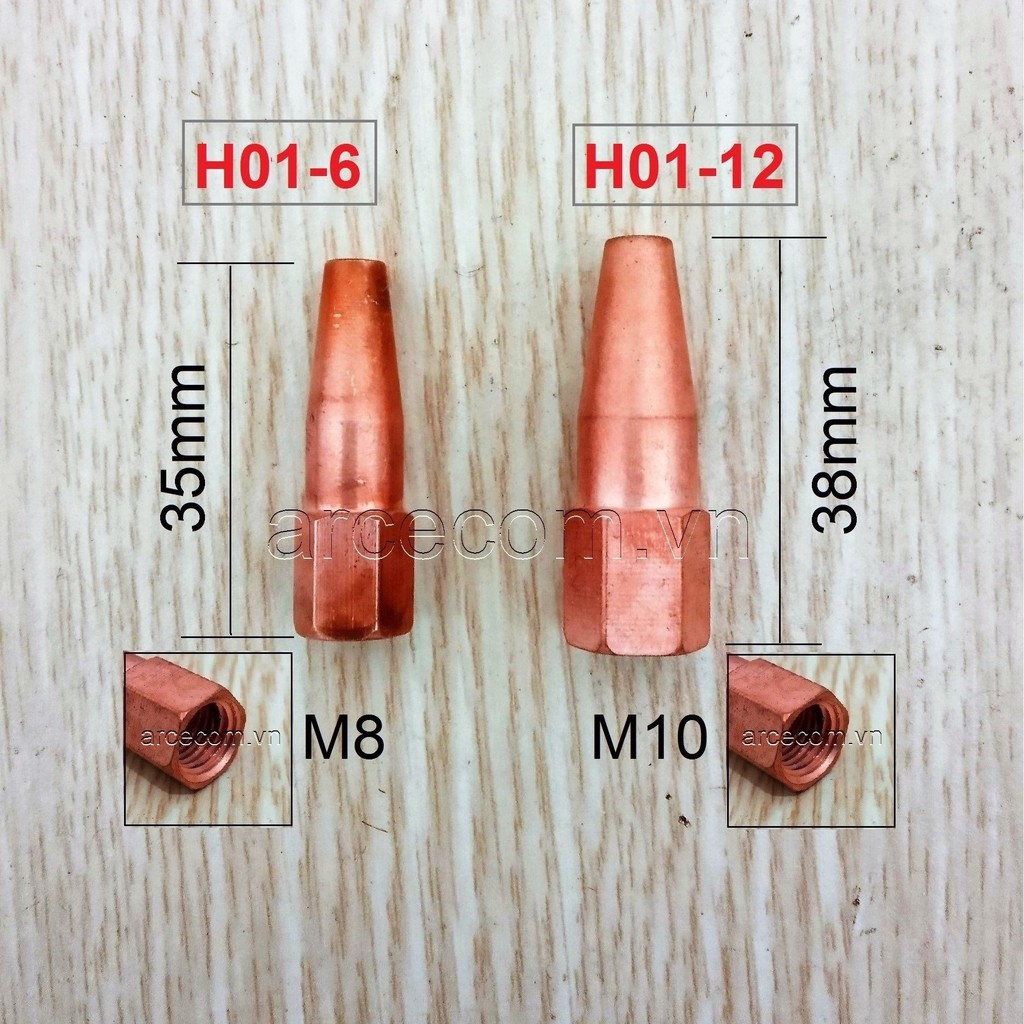Bép hàn hơi H01-12 - Hộp 5 bép hàn gió đá M10x38mm