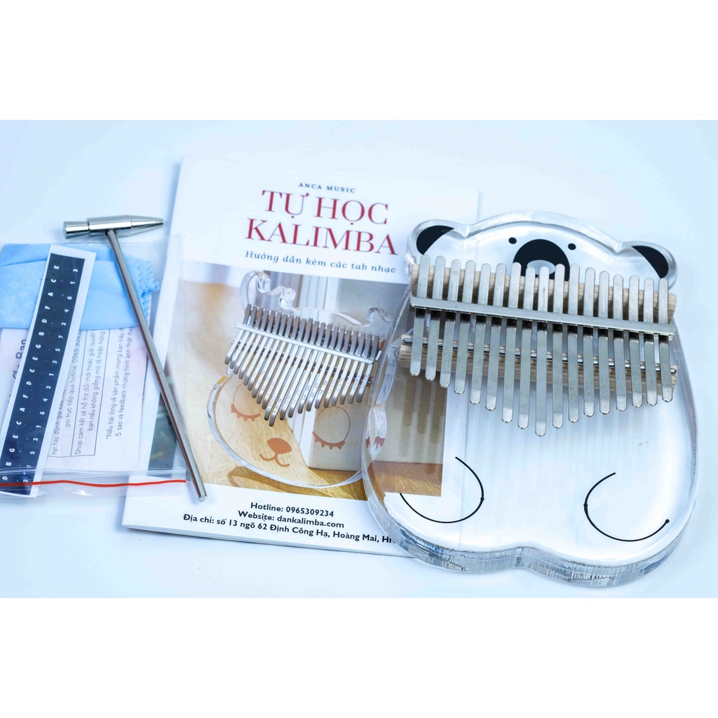 Đàn Kalimba Acrylic 17 Phím Chính Hãng Hope Music Gấu Bắc Cực - Full Phụ Kiện