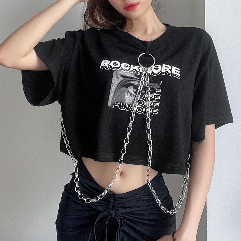 Áo Thun Crop Top Grunge Mujer Fairy Y2k Phụ Kiện Cho Nữ Core 2022 Goth Hombre