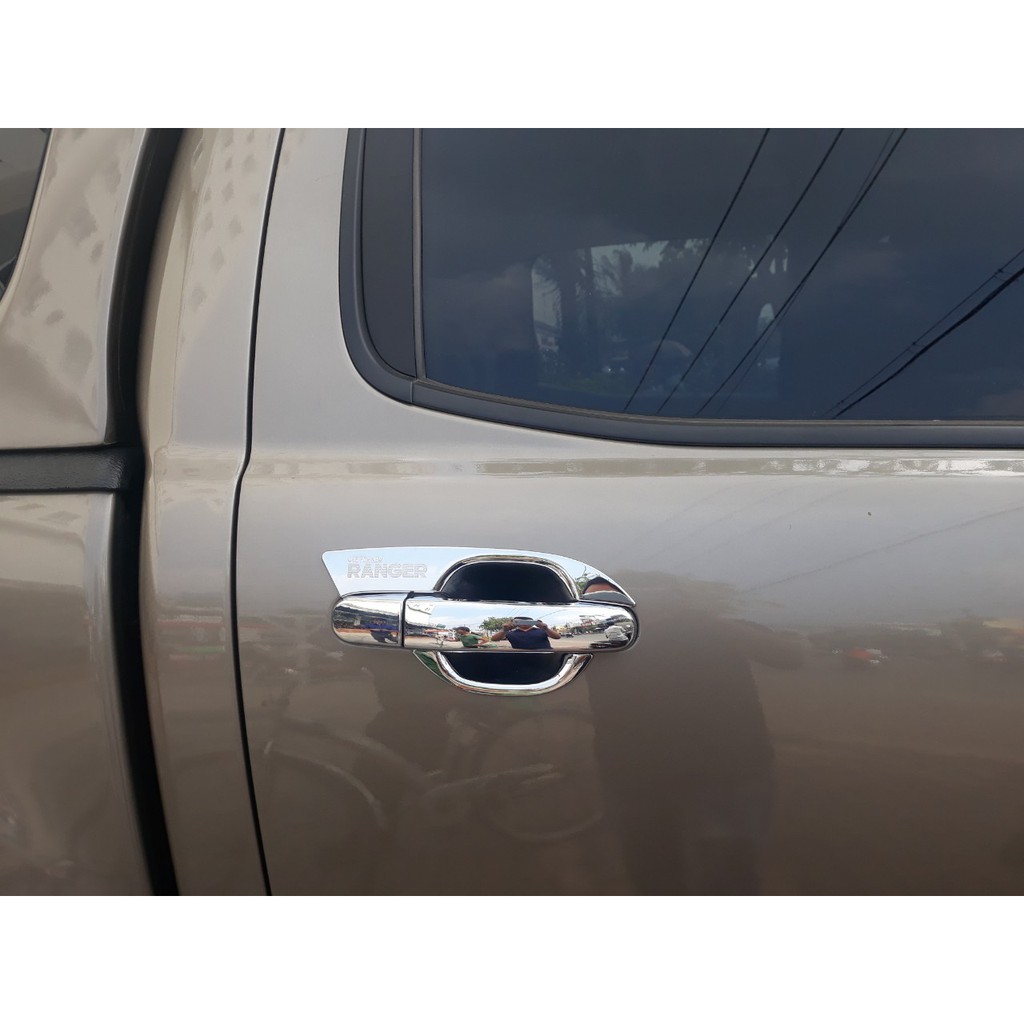 Bộ ốp Tay nắm + Hõm cửa + Nắp xăng Mạ crom xe Ford Ranger form 2013-2021