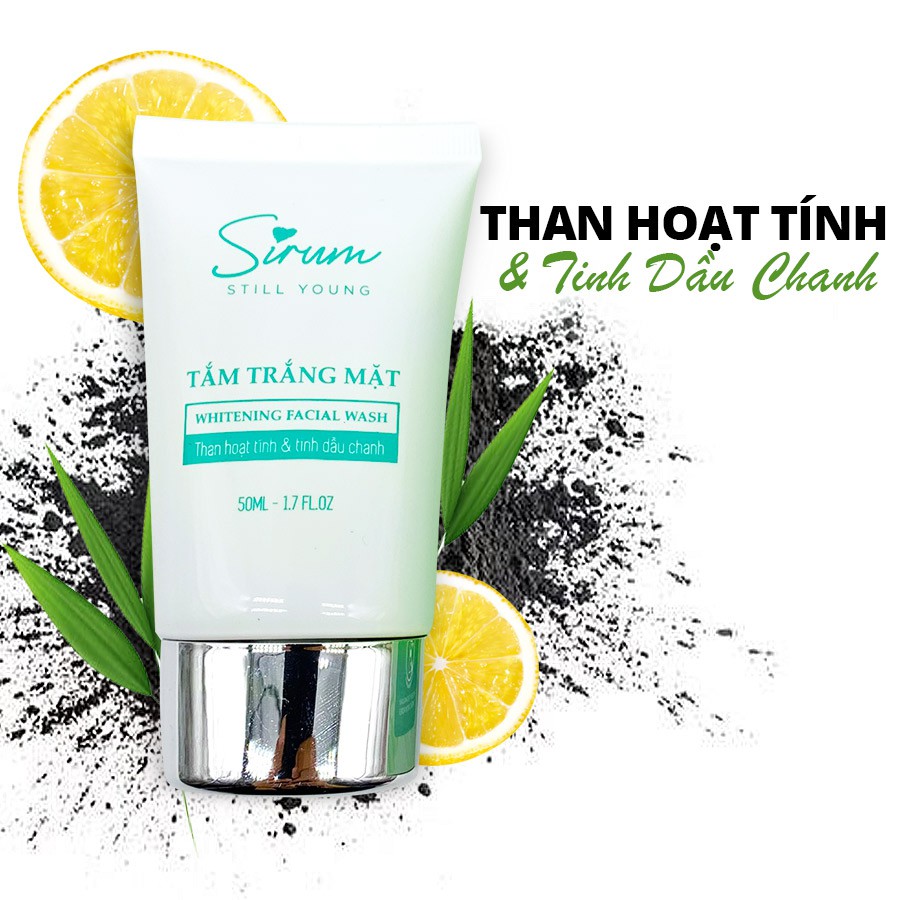 Tắm trắng da mặt Sirum 50ml hỗ trợ dưỡng trắng, thải độc, cặn bã nhờn trong chân lông, làm khô và giảm viêm mụn